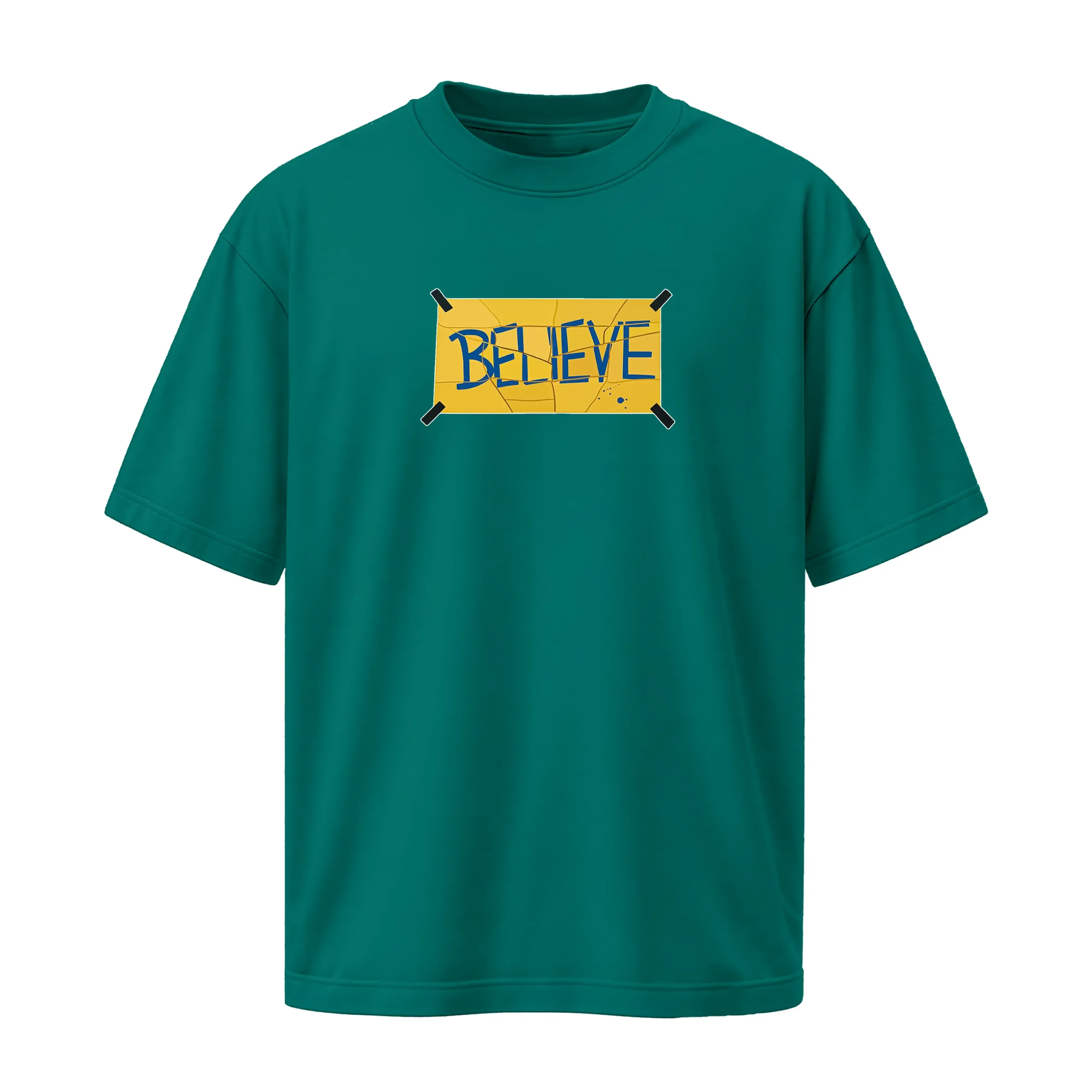 believe-cotton-teal-tshirt