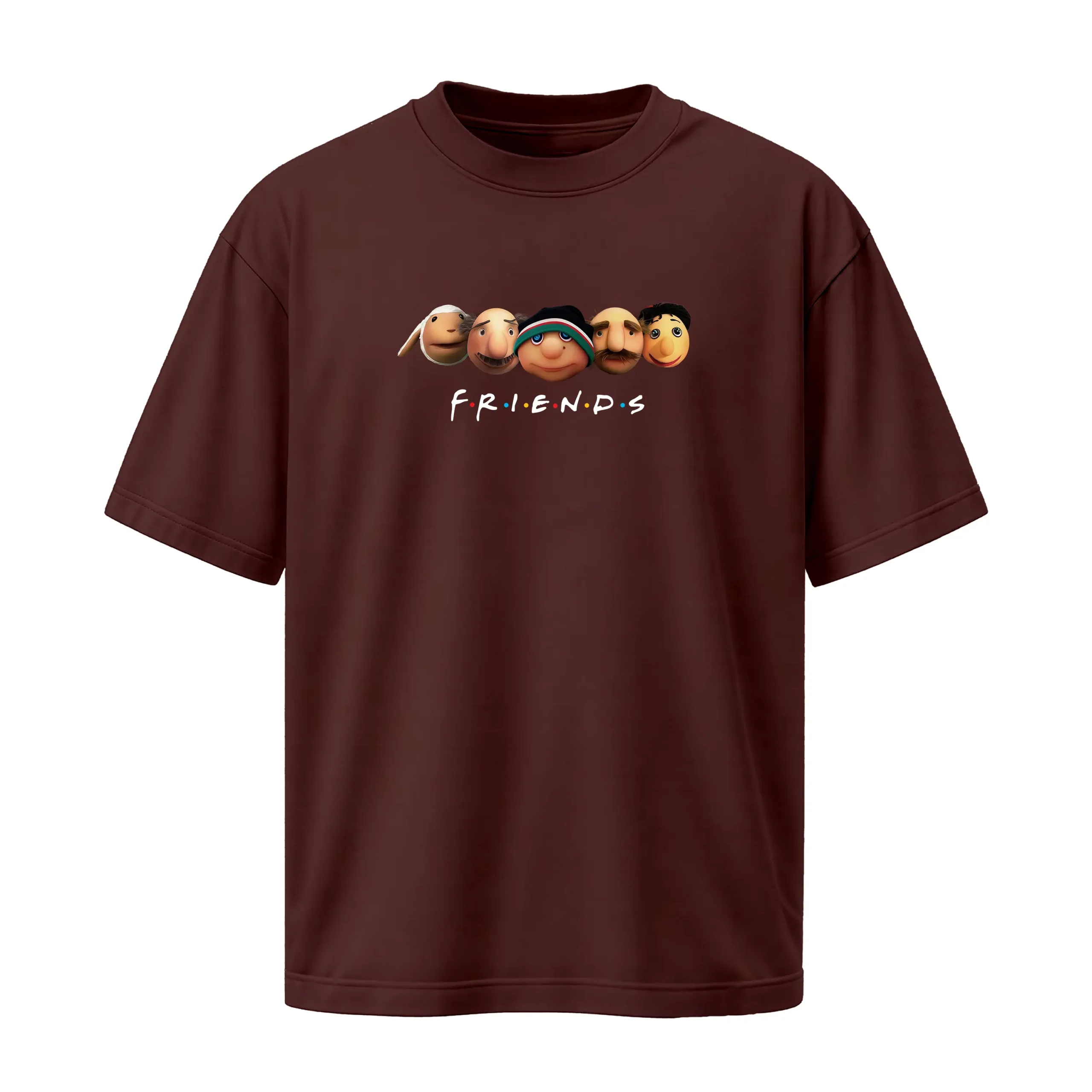 friends-cotton-maroon-tshirt