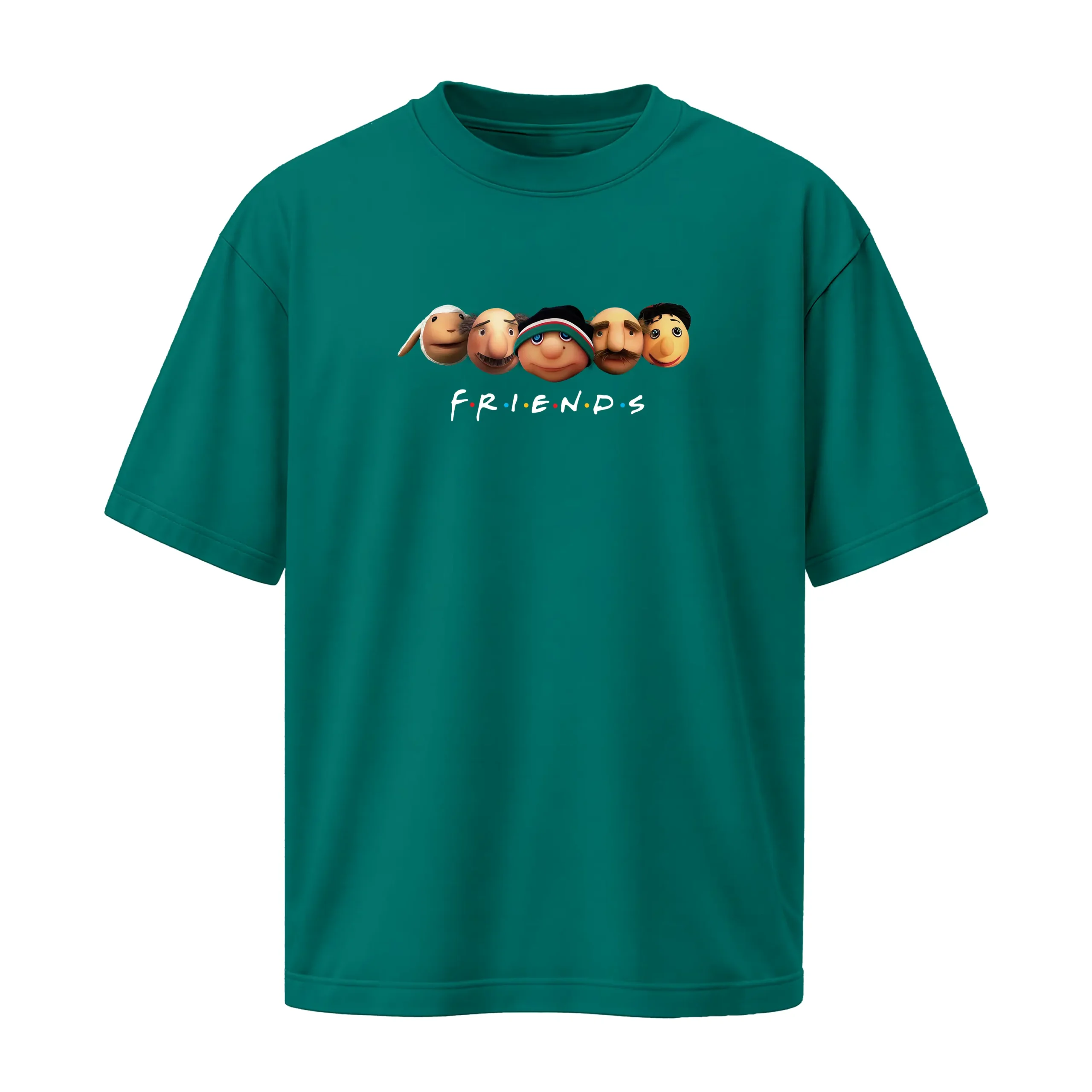 friends-cotton-teal-tshirt