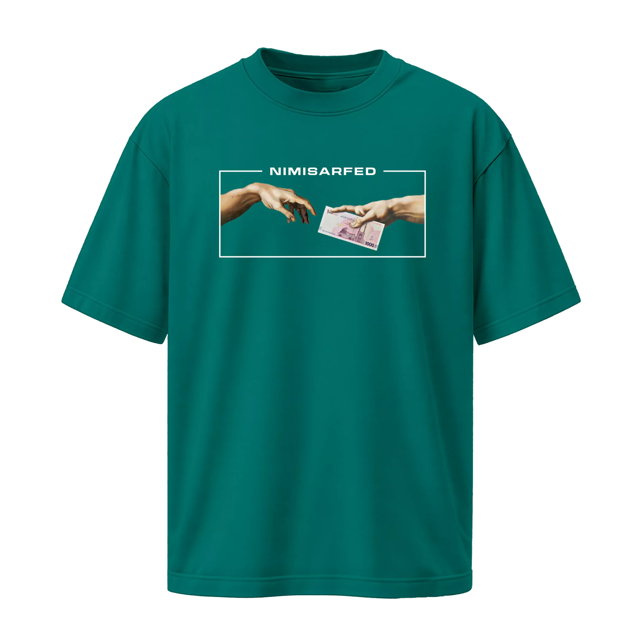 nimisarfed-cotton-teal-tshirt